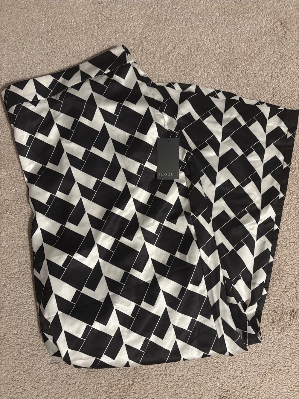 Eloquii Black & White Geometric Wide Leg Pull-On Pants | Plus Size 20W | NWT 🖤🤍